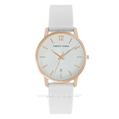 CHRIST VERRA CV 12425L-35 WHT White Rosegold Silicone Strap