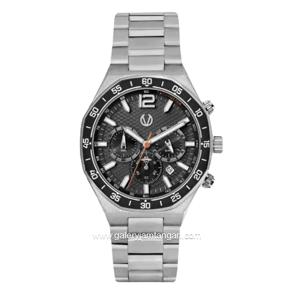 CHRIST VERRA TWO-TONE CV 146201G-11 BLK Silver Dial Black Stainless Steel