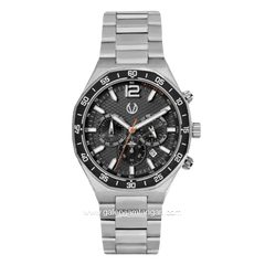 CHRIST VERRA TWO-TONE CV 146201G-11 BLK Silver Dial Black Stainless Steel