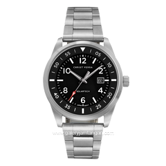 CHRIST VERRA Solar Tech CV 215483G-11 BLK Silver Stainless Steel Free Strap Canvas