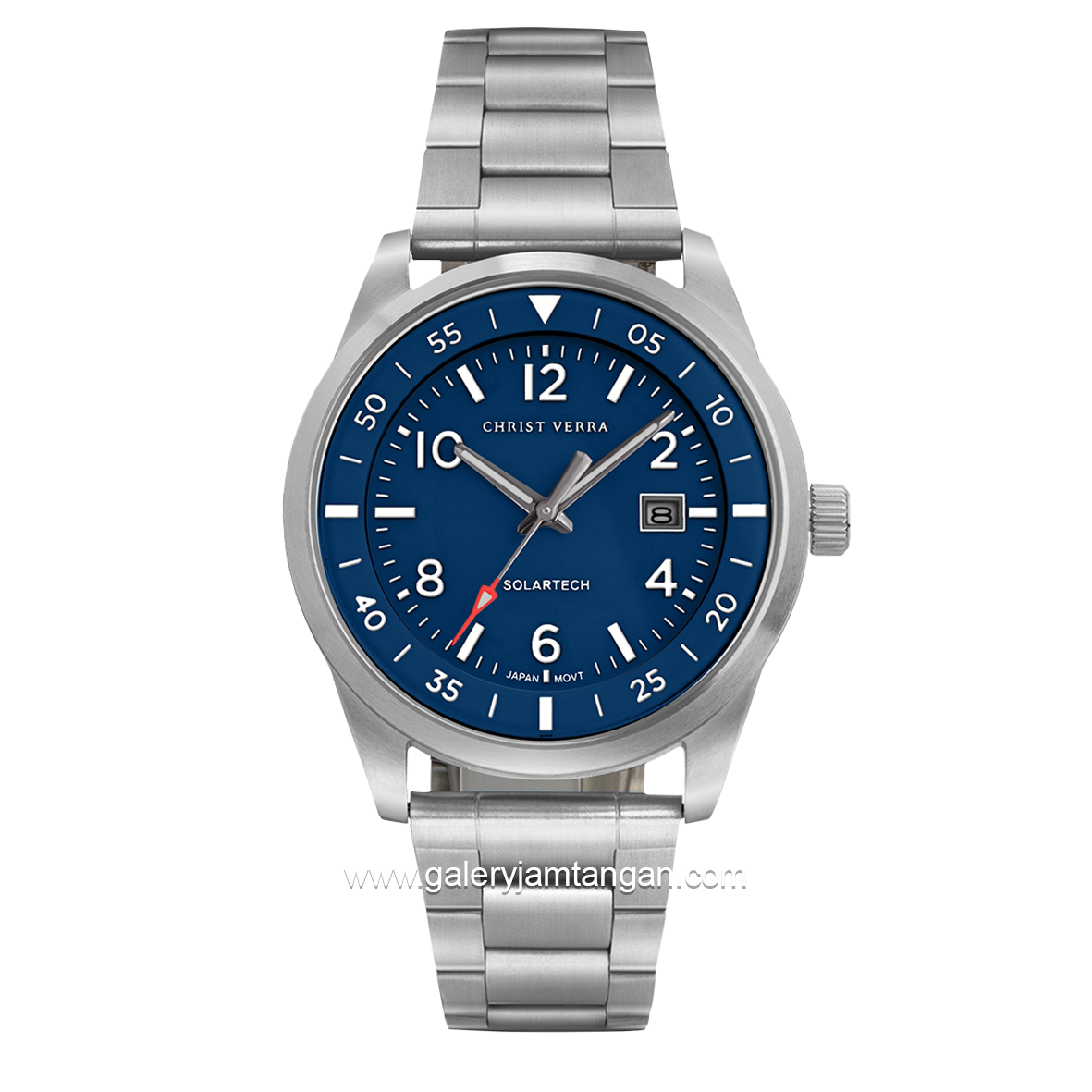 CHRIST VERRA Solar Tech CV215483G-11BLU Silver Stainless Steel Free Strap Canvas