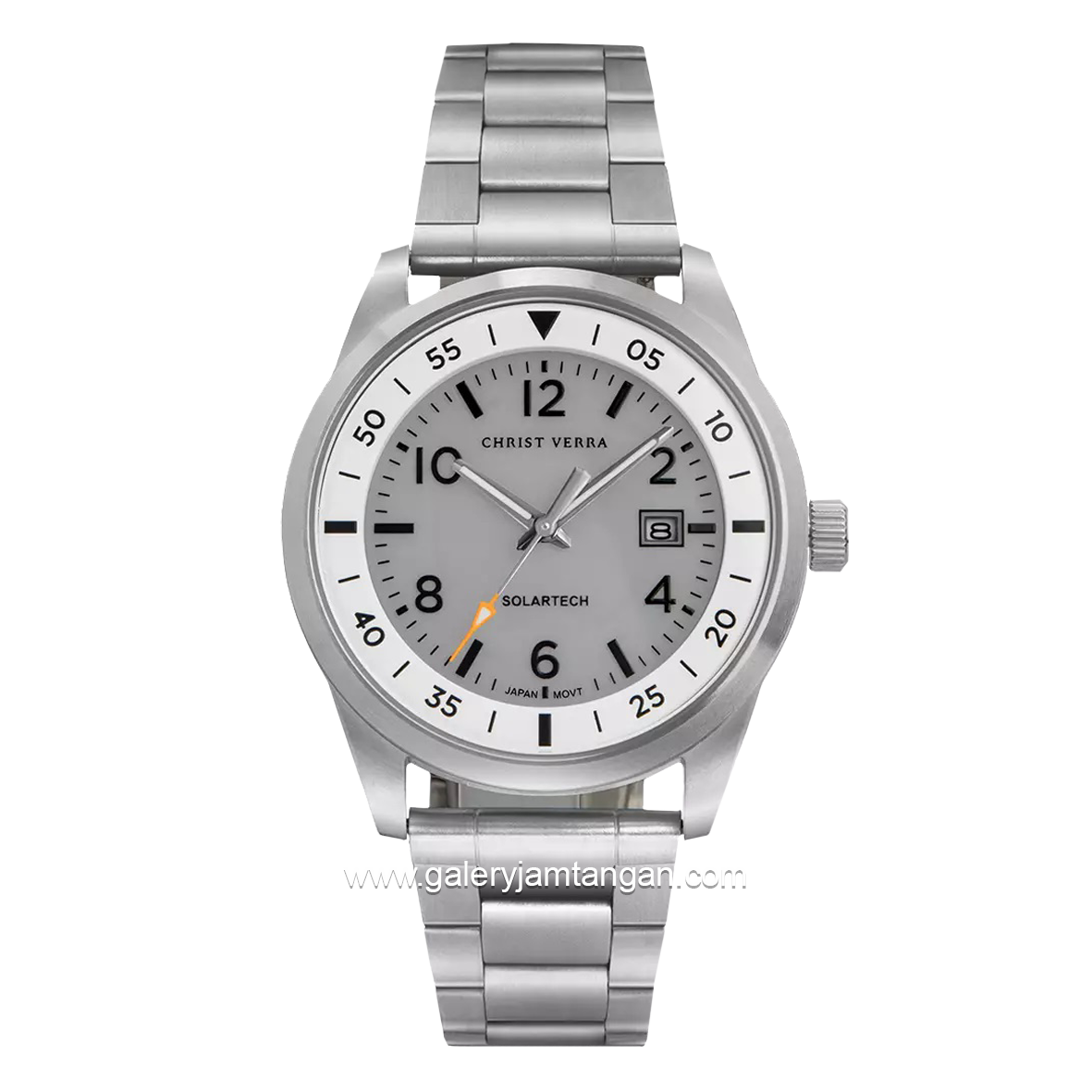 CHRIST VERRA Solar Tech CV 215483G-11 SLV Silver Stainless Steel Free Strap Canvas