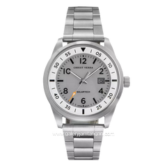 CHRIST VERRA Solar Tech CV 215483G-11 SLV Silver Stainless Steel Free Strap Canvas