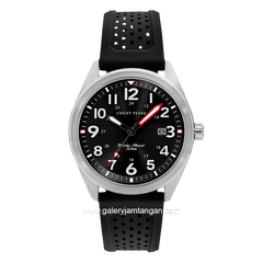 CHRIST VERRA CV 232058G-31 BLK Black Silver Rubber Strap
