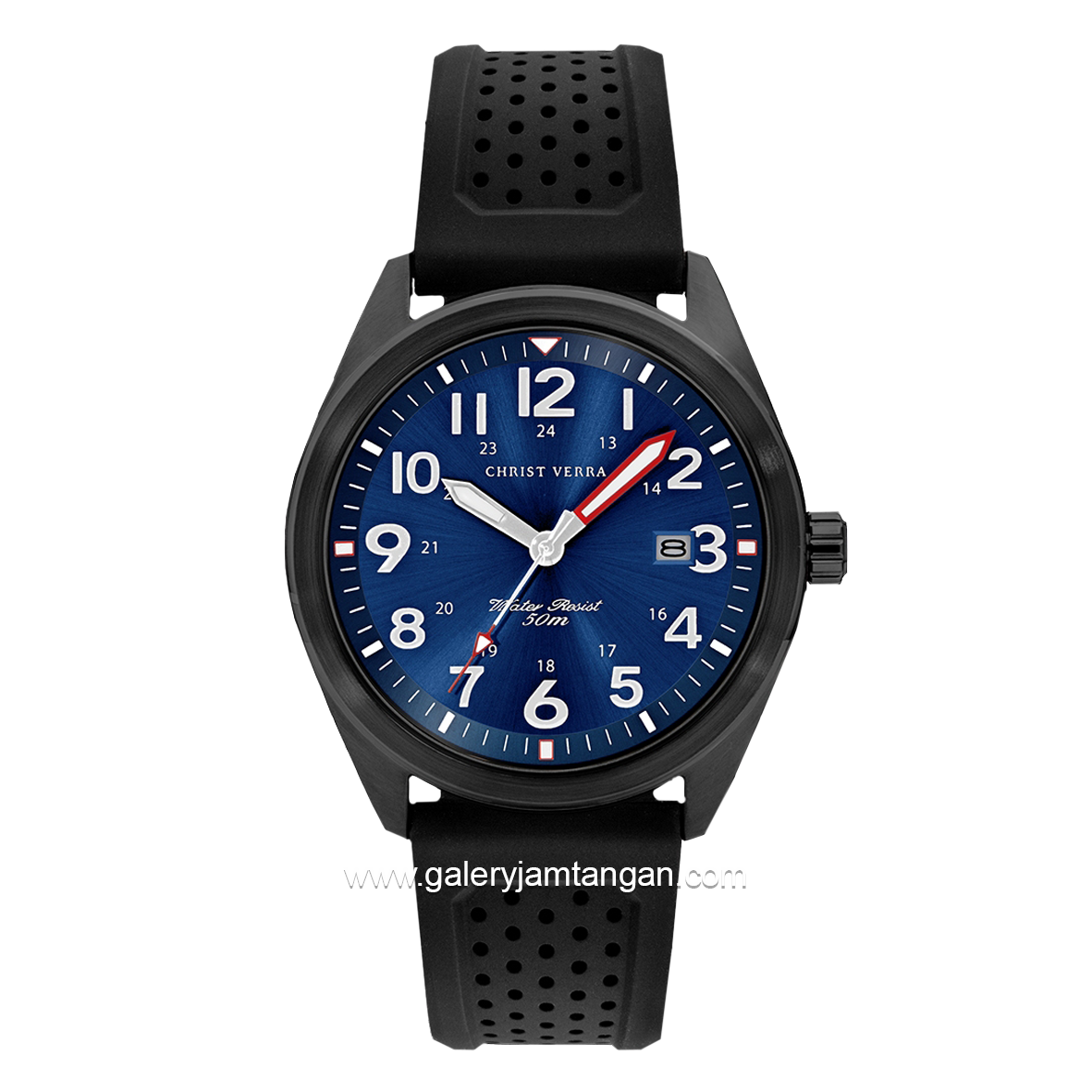 CHRIST VERRA CV 232058G-36 BLU Black Dial Blue Rubber Strap