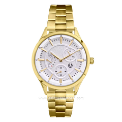 CHRIST VERRA Women's Watches CV 252459L-12 WHT Gold Dial White Stainless Steel