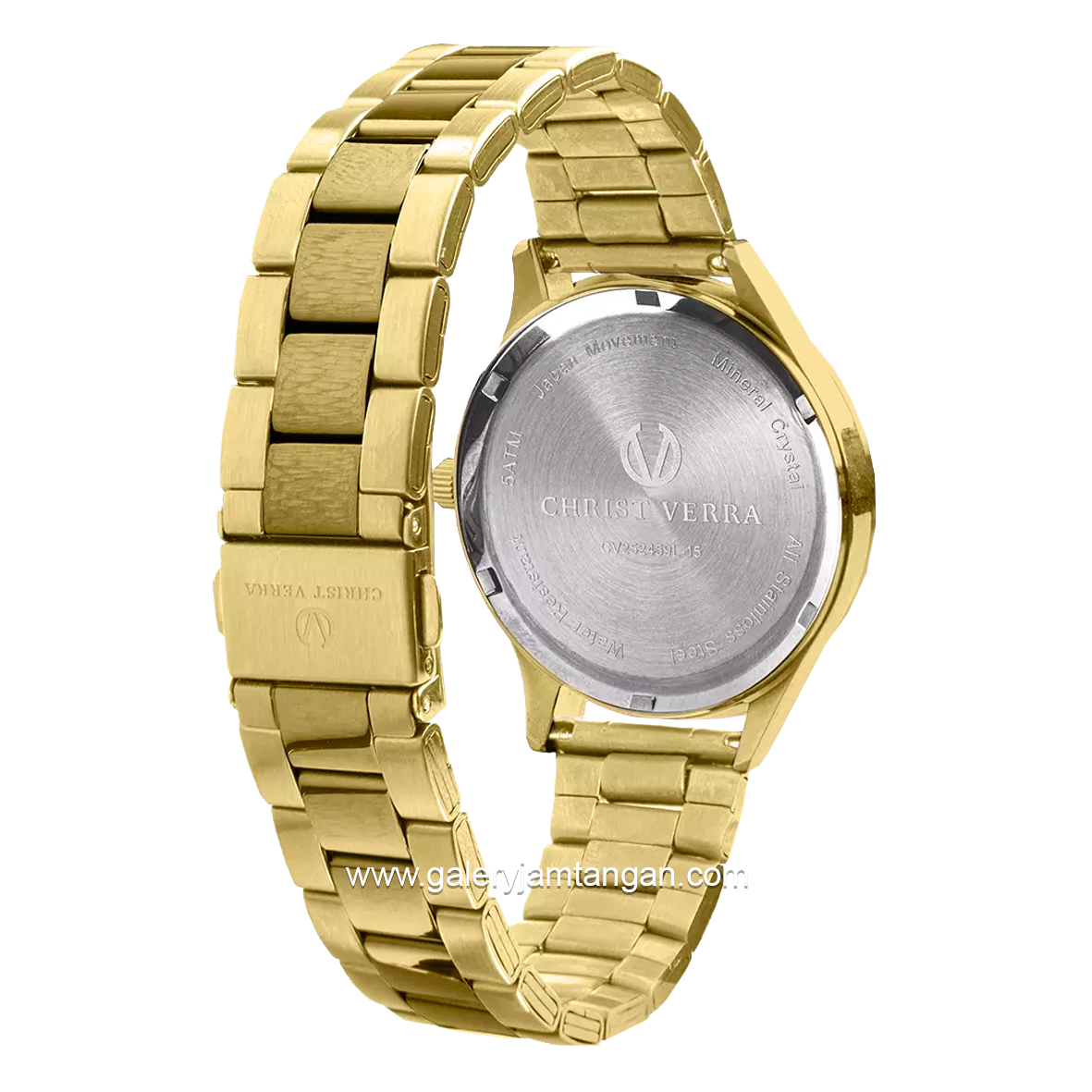 CHRIST VERRA Women's Watches CV 252459L-12 WHT Gold Dial White Stainless Steel