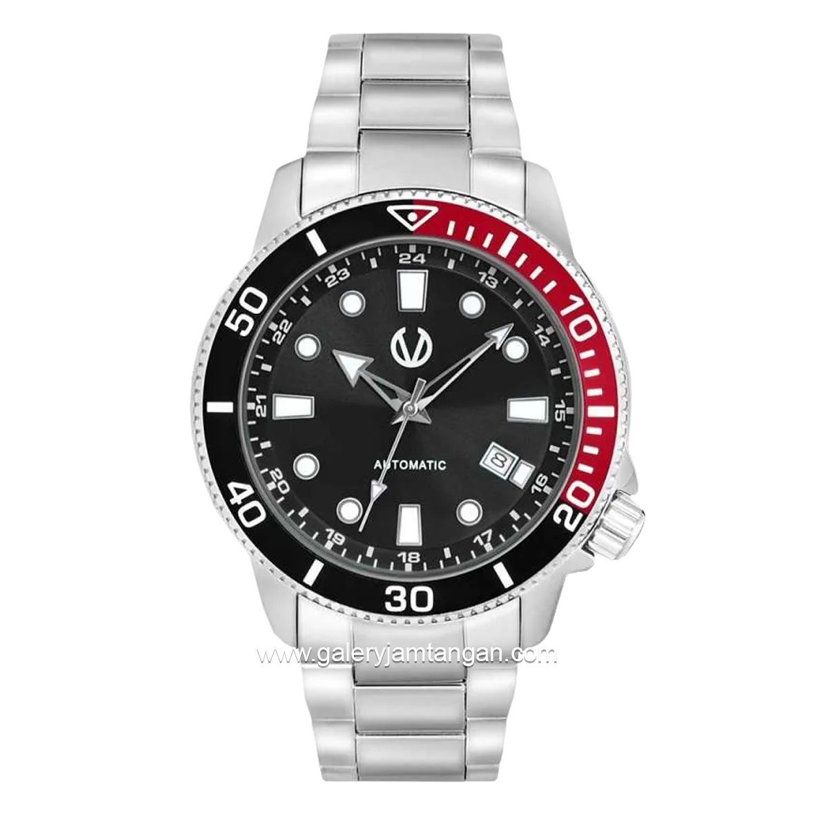 CHRIST VERRA CV 320226G-11 BLK/RED Silver Dial Black Red Stainless Steel