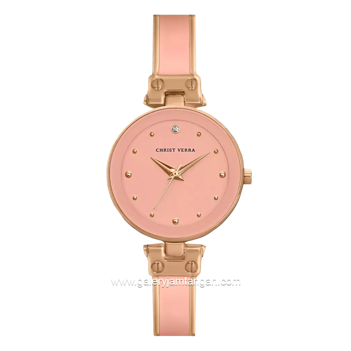 CHRIST VERRA CV 501923L-511 PNK Pink Rosegold Ceramic Combinmasi Stainless Steel With Silver Bracelet