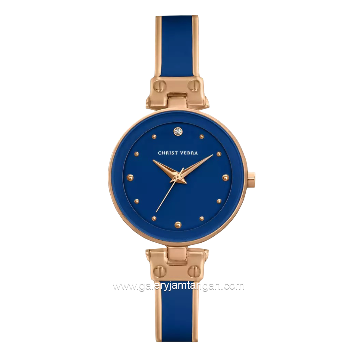 CHRIST VERRA CV 501923L-5J BLU Blue Rosegold Ceramic Combinasi Stainless Steel With Silver Bracelet