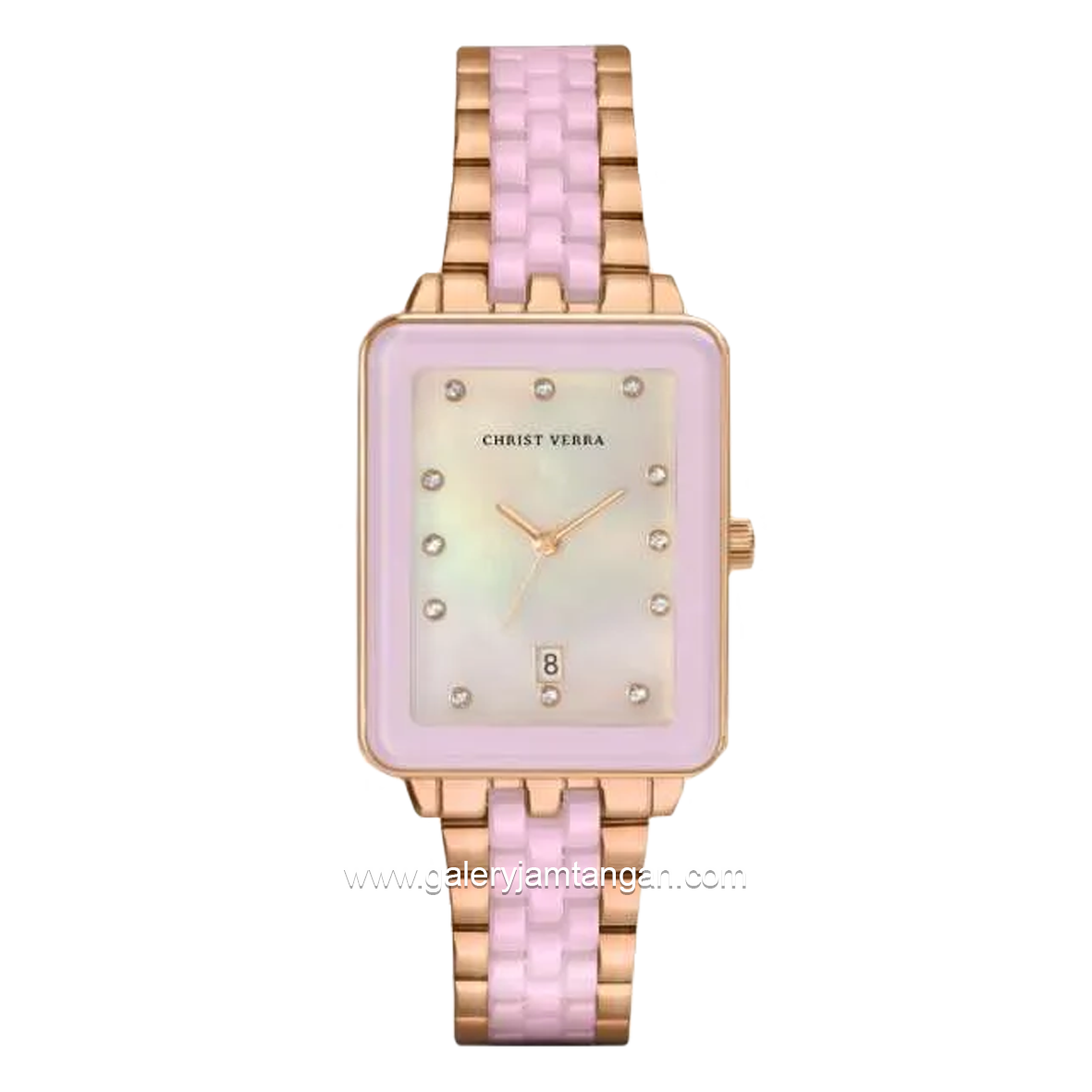 CHRIST VERRA CV 511923L-511 WHT/MOP Women's Watches Pink Rosegold Stainless Steel