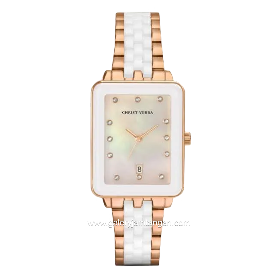 CHRIST VERRA CV 511923L-55 WHT/MOP Women's Watches White Rosegold Stainless Steel