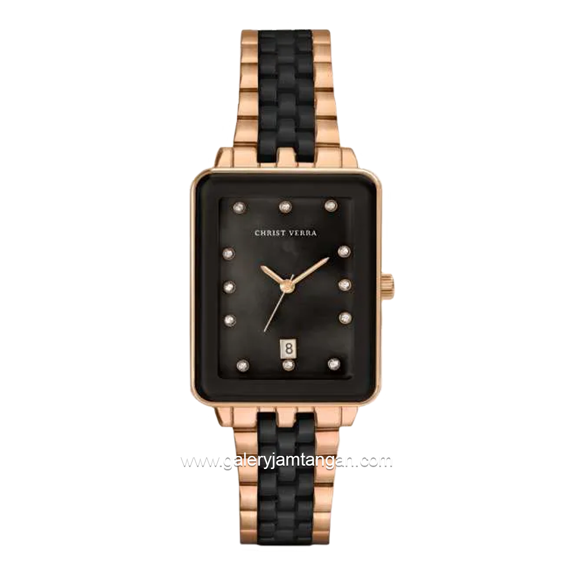 CHRIST VERRA CV 511923L-58 BLK/MOP Women's Watches Black Rosegold Stainless Steel