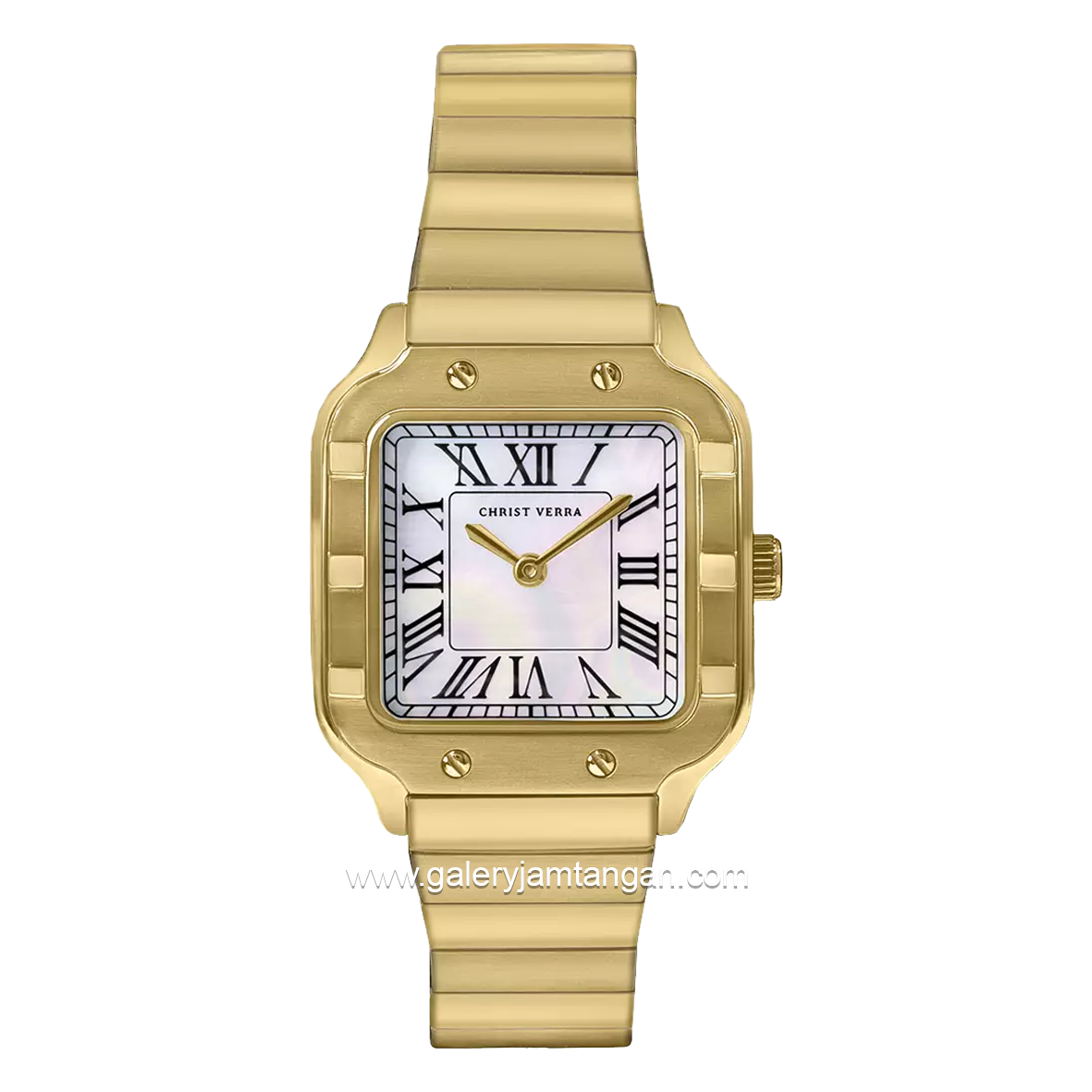 CHRIST VERRA CV 514723L-12 WHT/MOP Gold Dial White Stainless Steel