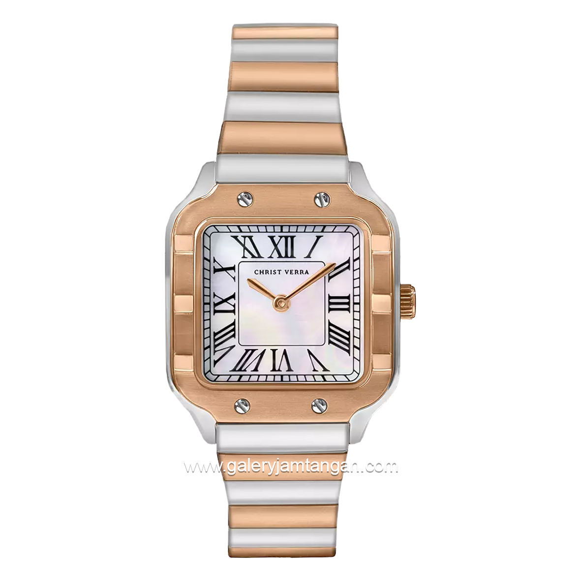 CHRIST VERRA CV 514723L-14 WHT/MOP Silver Gold Stainless Steel