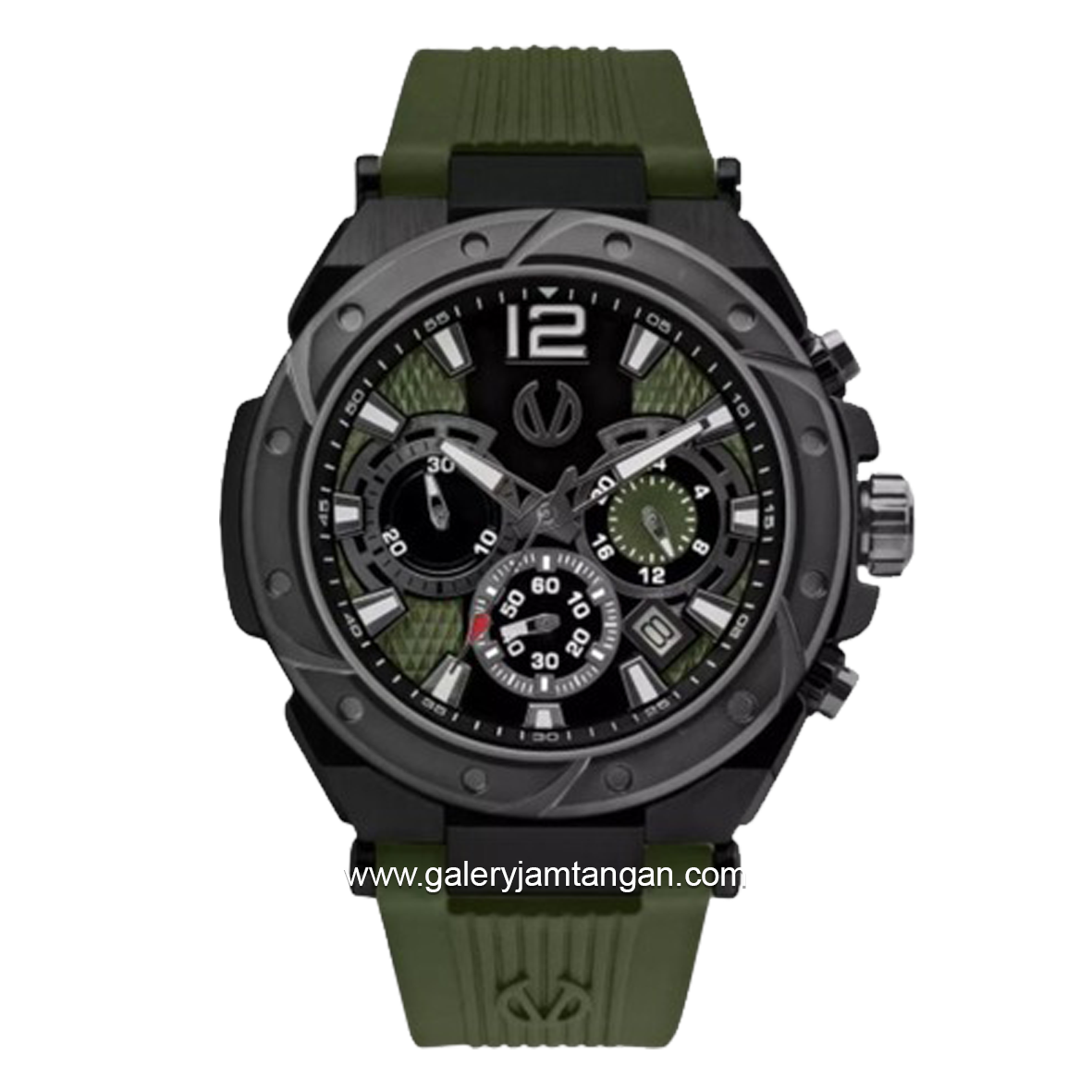 CHRIST VERRA CV 53604G-36 BLK/GREEN Green Black Rubber Strap