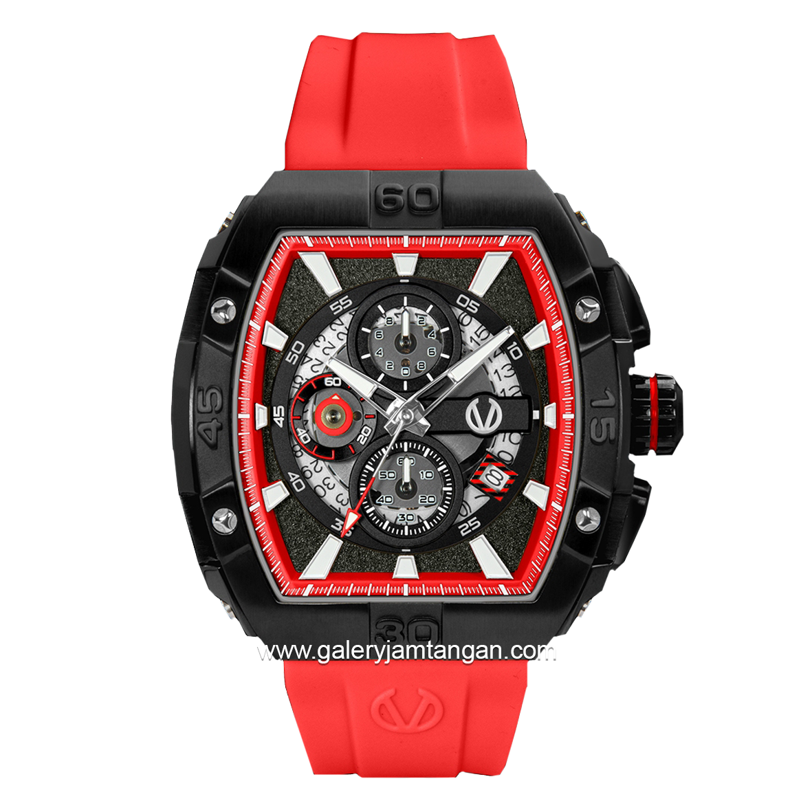 CHRIST VERRA CV 53606G-36 BLK/RED Red Black Rubber Strap