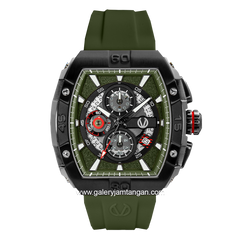 CHRIST VERRA CV 53606G-36 GRN Army Black Rubber Strap