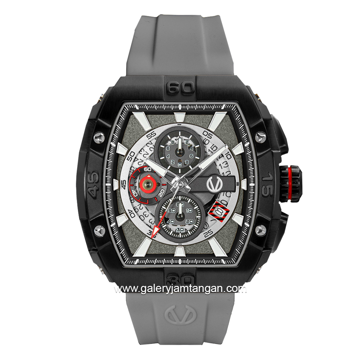 CHRIST VERRA CV 53606G-36 GRY Grey Black Rubber Strap