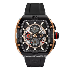 CHRIST VERRA CV 53606G-38 BLK Black Rosegold Rubber Strap