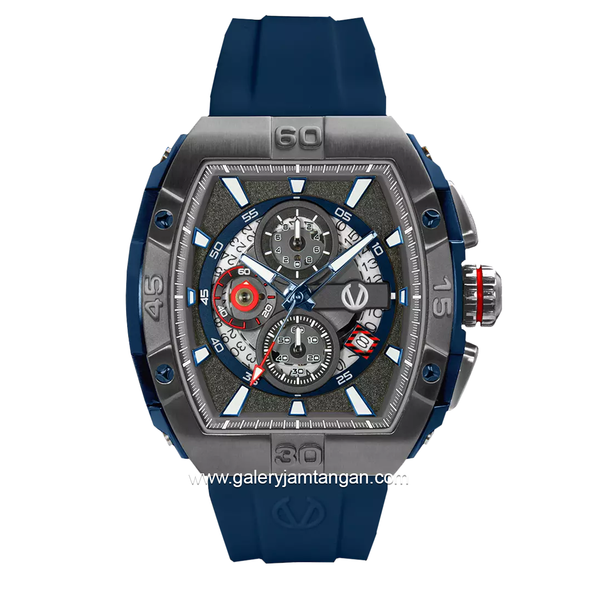 CHRIST VERRA CV 53606G-3C GUN/BLU Blue List Grey Rubber Strap