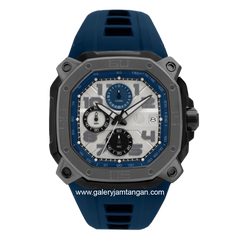 CHRIST VERRA CV 63033G-36 L-GUN/BLU Navy Dial White Rubber Strap