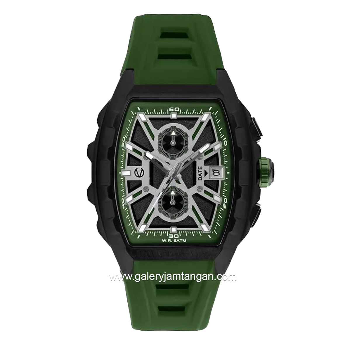 CHRIST VERRA SPIDERSYNC LIMITED EDITION CV 63034G-36 BLK/GRN Green Black Rubber Strap