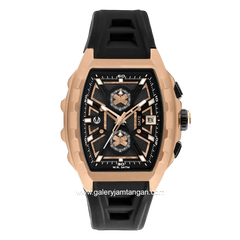 CHRIST VERRA SPIDERSYNC  LIMITED EDITION CV 63034G-38 BLK Black Rosegold Rubber Strap