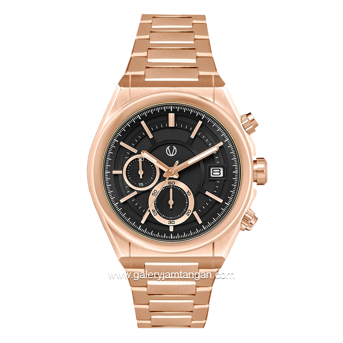 CHRIST VERRA CV 917806G-15 BLK Rosegold Dial Black Stainless Steel