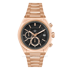 CHRIST VERRA CV 917806G-15 BLK Rosegold Dial Black Stainless Steel
