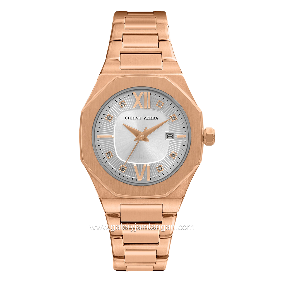 CHRIST VERRA WOmen's Watch CV 917874L-15 SLV Rosegold Dial White Stainless Steel