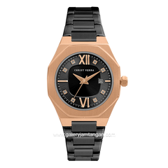 CHRIST VERRA Women's Watch CV 917874L-18 BLK Black Rosegold Stainless Steel