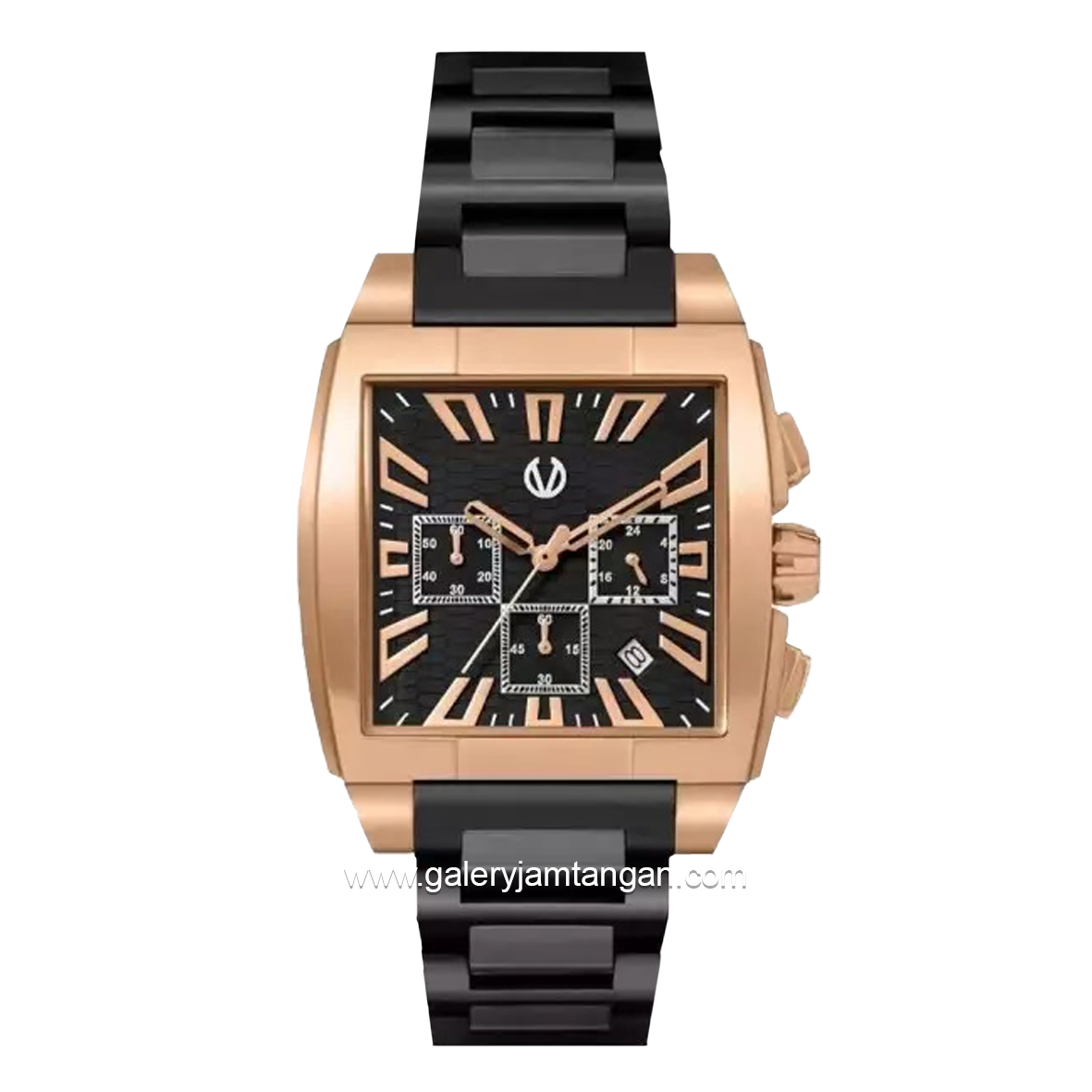 CHRIST VERRA CV 920045G-18 BLK Black Rose Gold Stainless Steel