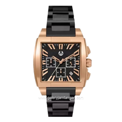 CHRIST VERRA CV 920045G-18 BLK Black Rose Gold Stainless Steel
