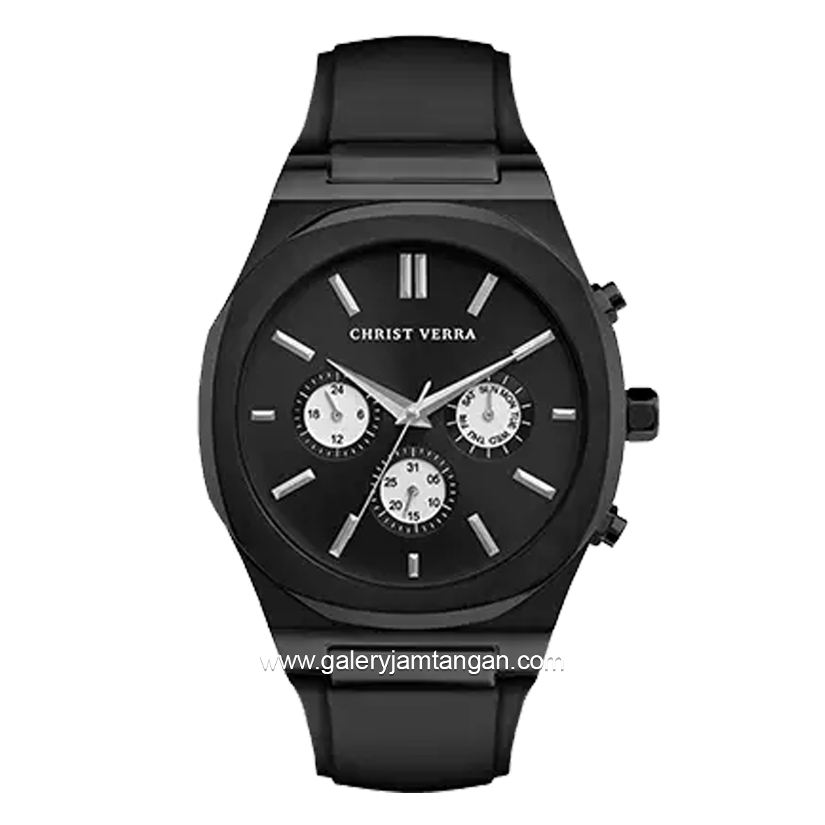 CHRIST VERRA CV 920145G-36 BLK Men's Watches Full Black Rubber Strap