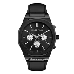 CHRIST VERRA CV 920145G-36 BLK Men's Watches Full Black Rubber Strap