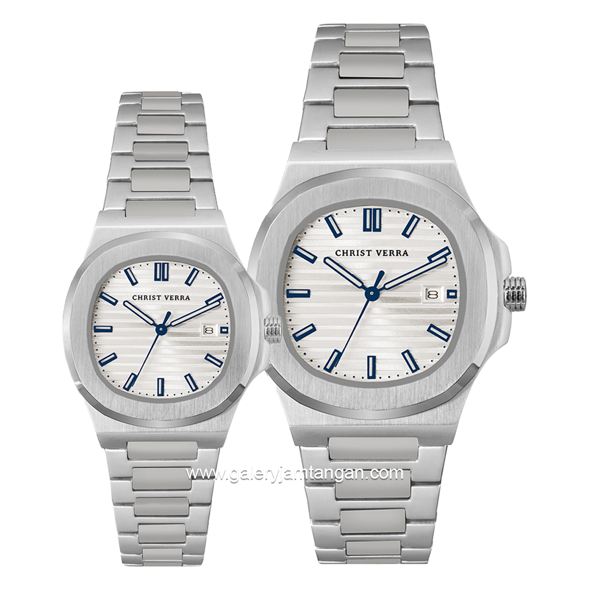 CHRIST VERRA COPPIA CV 921548G-11 SLV & CV 921548L-11 SLV Silver Stainless Steel