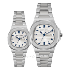 CHRIST VERRA COPPIA CV 921548G-11 SLV & CV 921548L-11 SLV Silver Stainless Steel