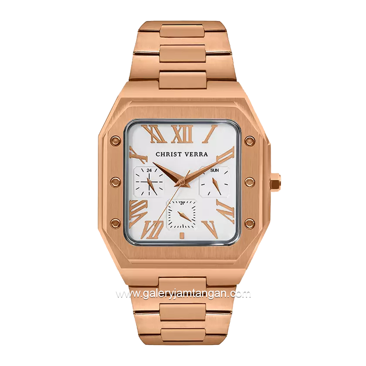 CHRIST VERRA CV 921790G-15 SLV Men's Watch Rosegold Dial White Stainless Steel