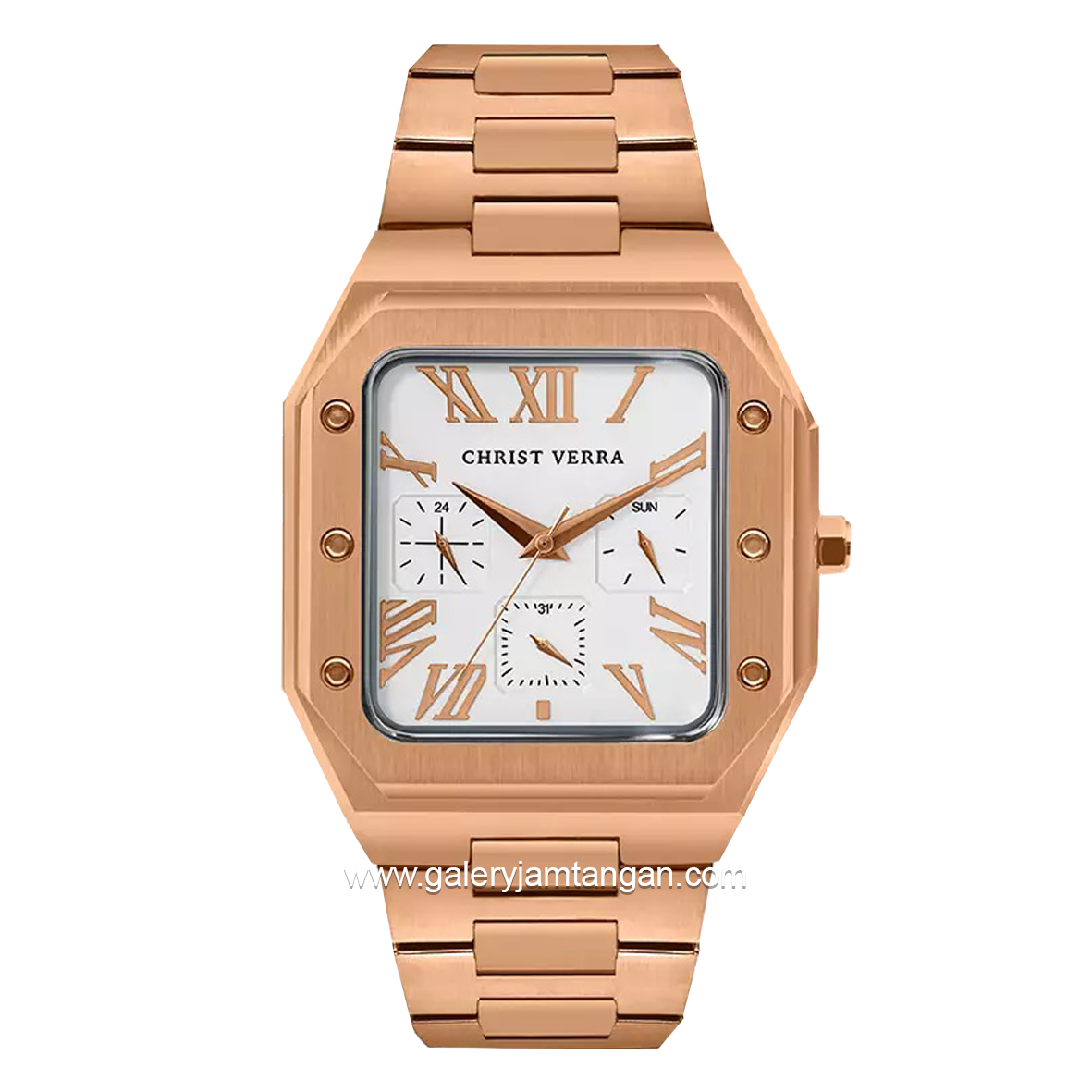 CHRIST VERRA CV 921790G-15 SLV Men's Watch Rosegold Dial White Stainless Steel