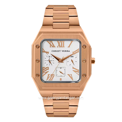 CHRIST VERRA CV 921790G-15 SLV Men's Watch Rosegold Dial White Stainless Steel