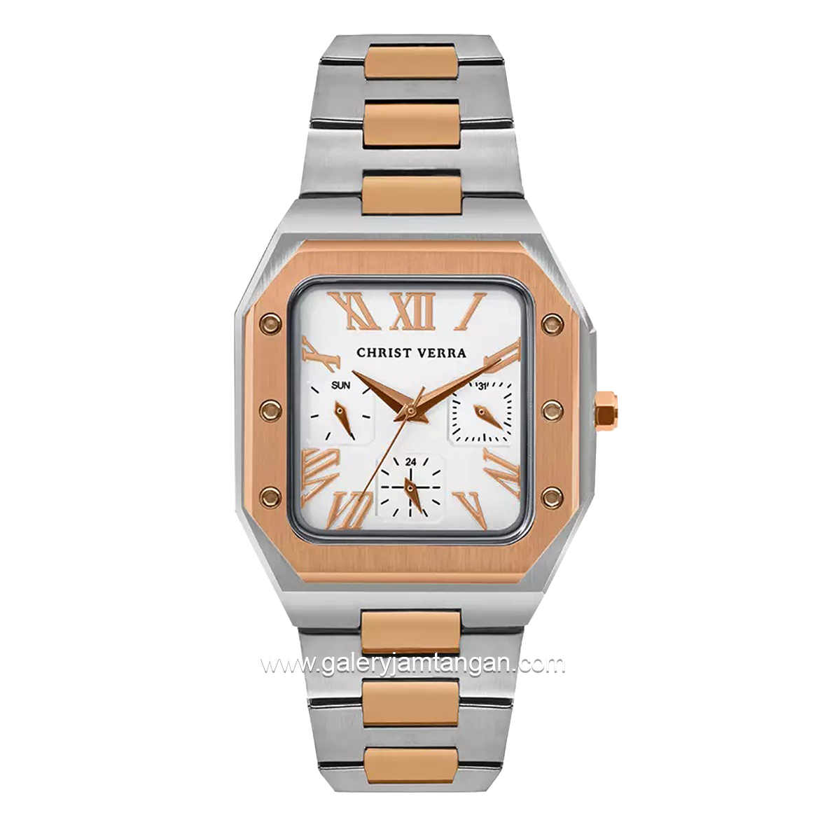 CHRIST VERRA CV 921790L-14 SLV Women's Watch Silver Rosegold Dial White Stainless Steel
