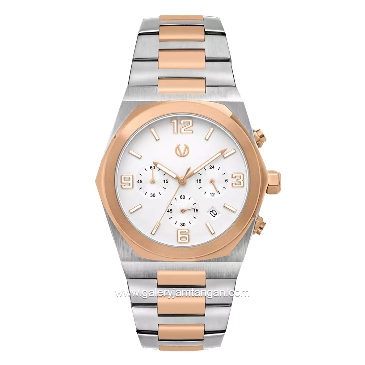 CHRIST VERRA CV 922163G-14 SLV Silver Rosegold Dial White Stainless Steel
