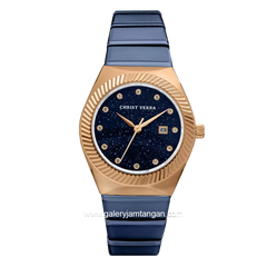 CHRIST VERRA CV 922707L-1J BLU Blue Rosegold Stainless Steel