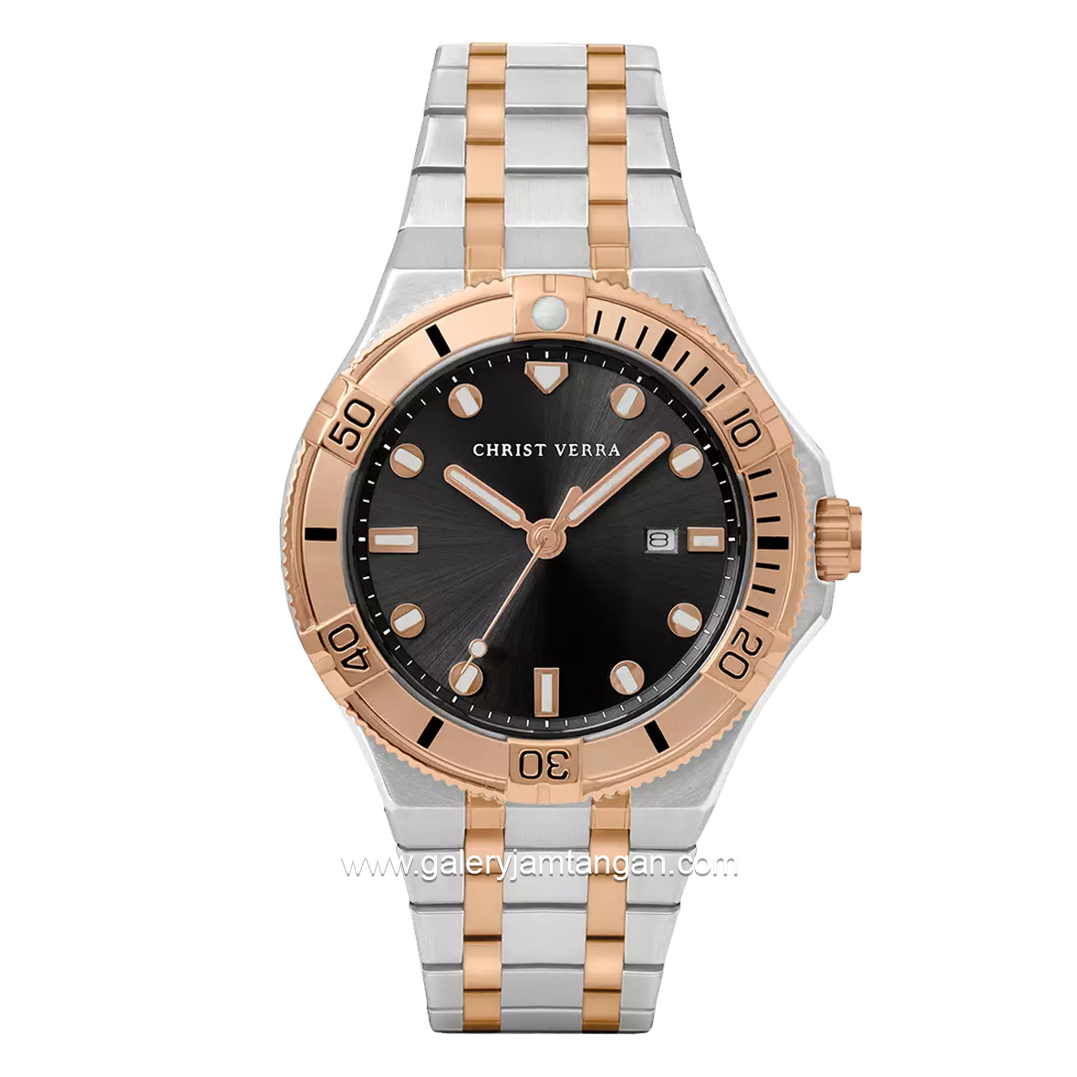 CHRIST VERRA DYNALUX CV 922709G-14 BLK Silver Gold Stainless Steel