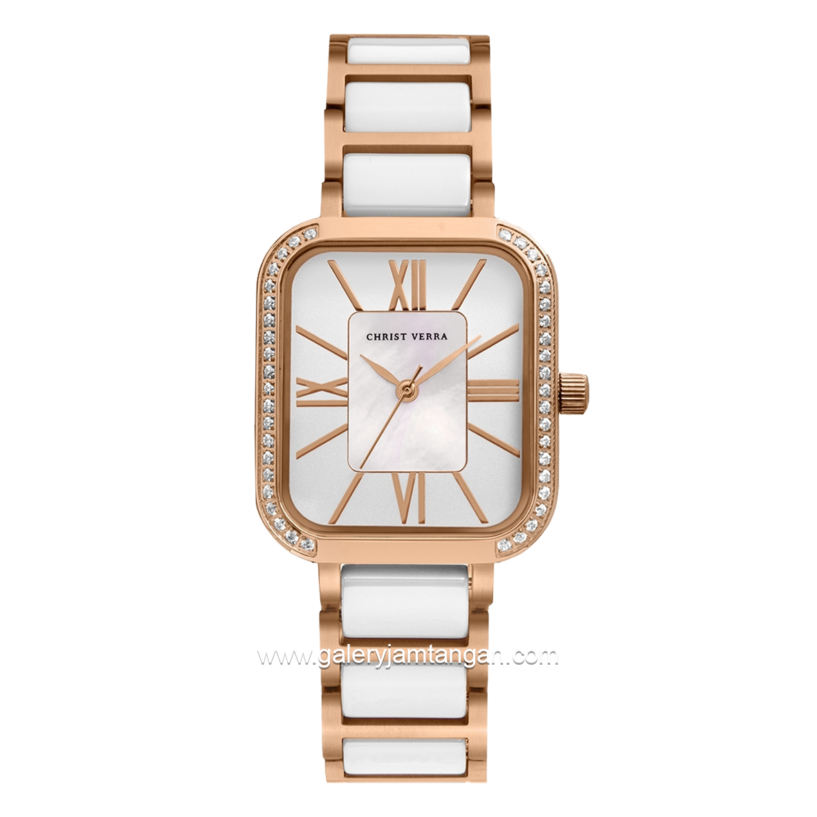 CHRIST VERRA CV 922813L-55 WHT/MOP Stainless Steel Combinasi Ceramic Strap