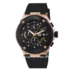 CHRIST VERRA CV C10508G-38 BLK Black Rose Gold Rubber strap