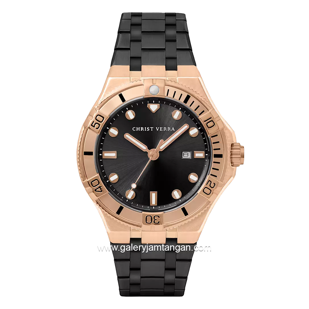 CHRIST VERRA DYNALUX CV 922709G-18 BLK Black Rosegold Stainless Steel