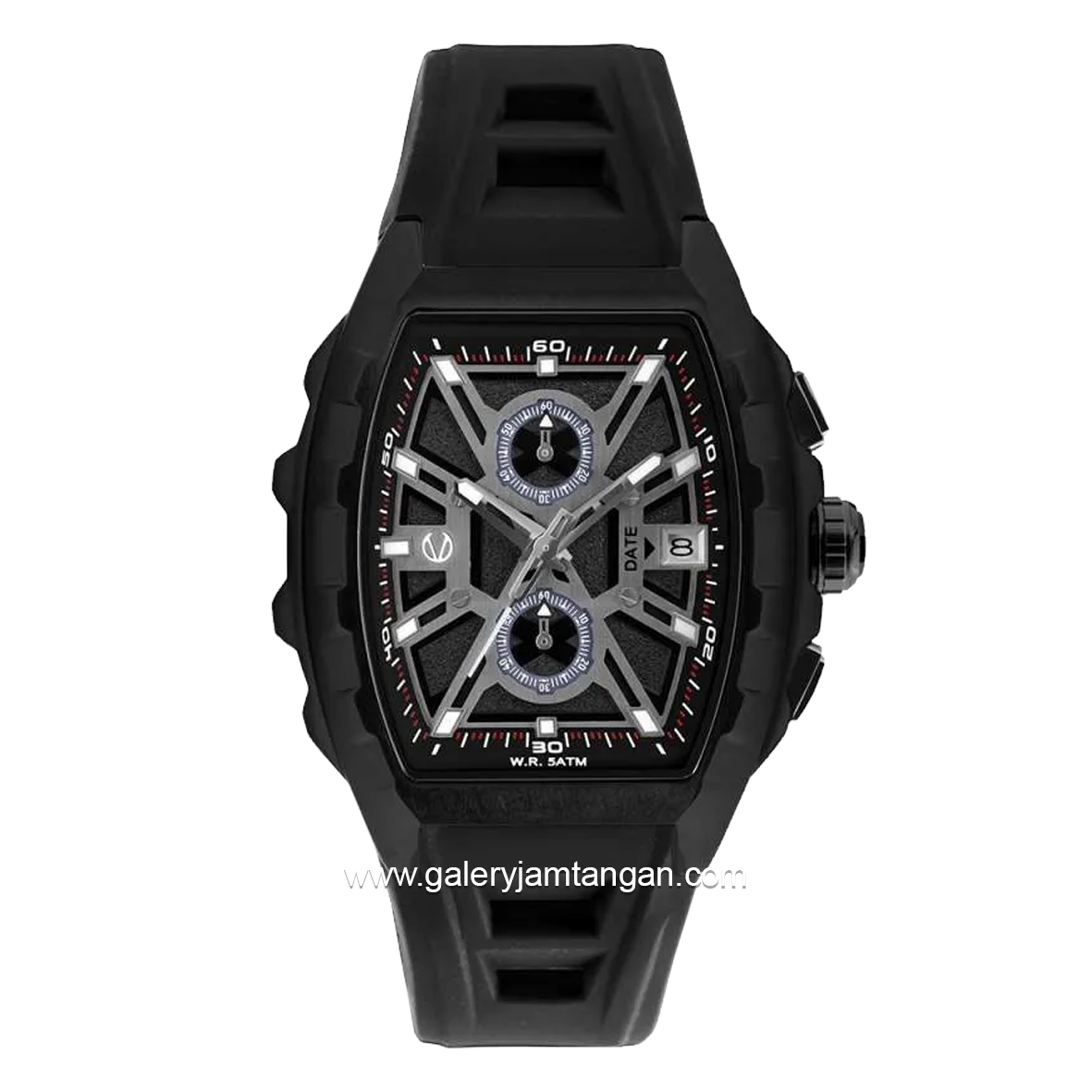 CHRIST VERRA SPIDERSYNC LIMITED EDITION CV 63034G-36 BLK Full Black Rubber Strap
