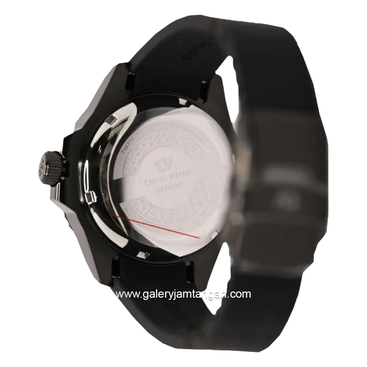 CHRIST VERRA CV 71637G-39 BLK Black Rosegold Rubber Strap